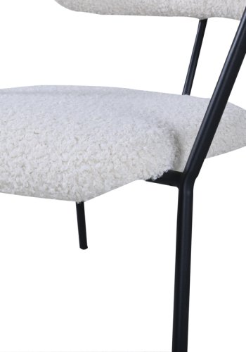 VENTURE DESIGN Duffy Sessel - weißer Teddystoff und schwarzer Stahl