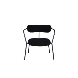 VENTURE DESIGN Duffy ftölj - svart teddytyg polyester och svart stl