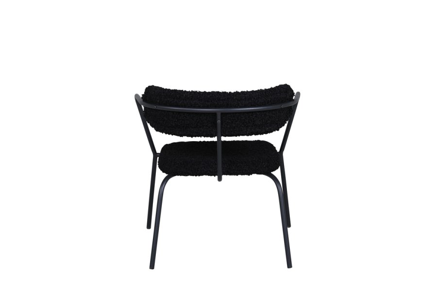 VENTURE DESIGN Duffy lenestol - sort teddystoff polyester og sort stl