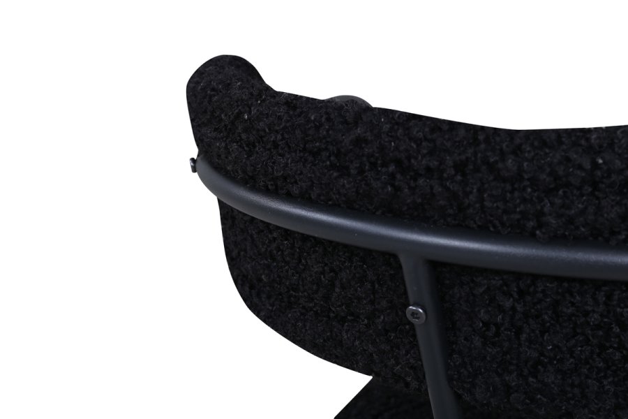 VENTURE DESIGN Duffy lenestol - sort teddystoff polyester og sort stl