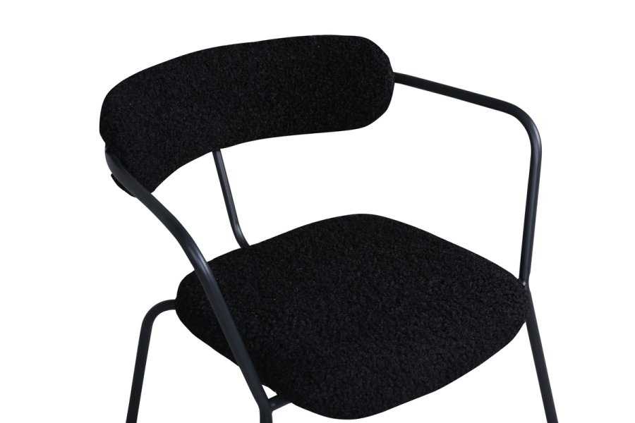 VENTURE DESIGN Duffy lenestol - sort teddystoff polyester og sort stl