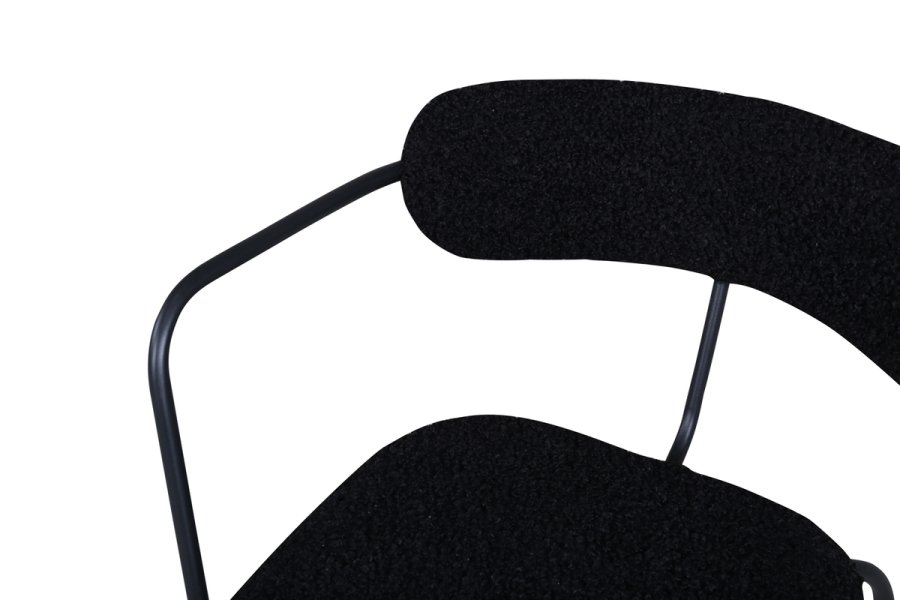 VENTURE DESIGN Duffy lenestol - sort teddystoff polyester og sort stl