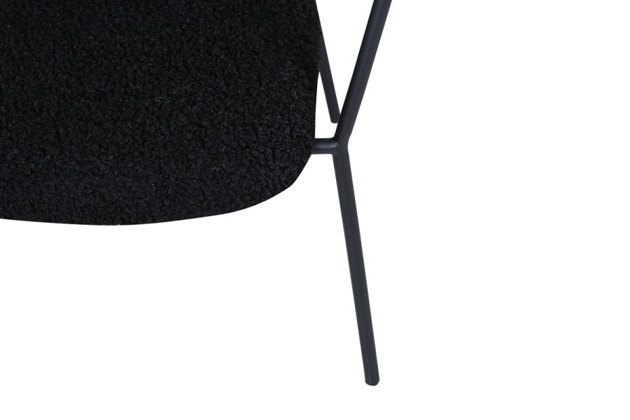 VENTURE DESIGN Duffy lenestol - sort teddystoff polyester og sort stl