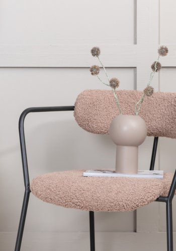 VENTURE DESIGN Duffy lenestol - brun teddystoff polyester og sort stl