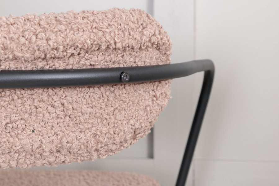 VENTURE DESIGN Duffy lenestol - brun teddystoff polyester og sort stl