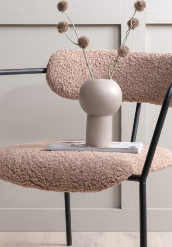 VENTURE DESIGN Duffy lenestol - brun teddystoff polyester og sort stl