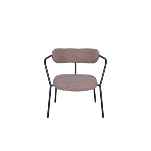 VENTURE DESIGN Duffy ftölj - brunt teddytyg polyester och svart stl