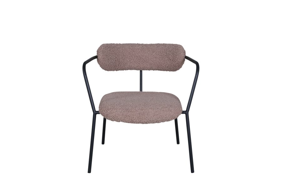 VENTURE DESIGN Duffy lenestol - brun teddystoff polyester og sort stl