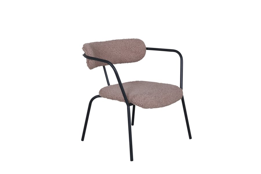 VENTURE DESIGN Duffy lenestol - brun teddystoff polyester og sort stl