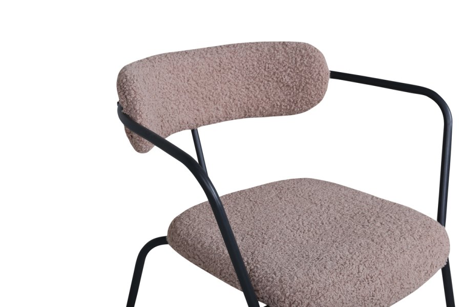 VENTURE DESIGN Duffy lenestol - brun teddystoff polyester og sort stl