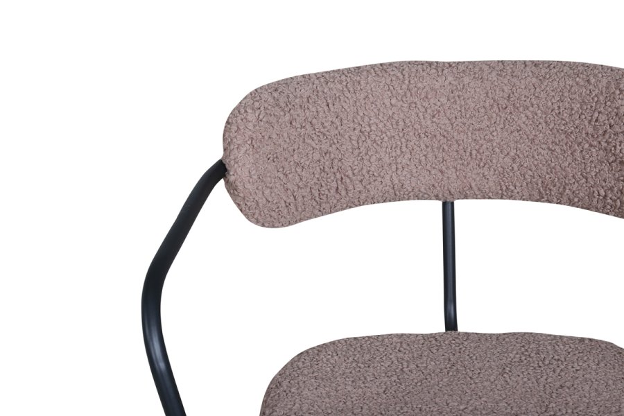 VENTURE DESIGN Duffy lenestol - brun teddystoff polyester og sort stl