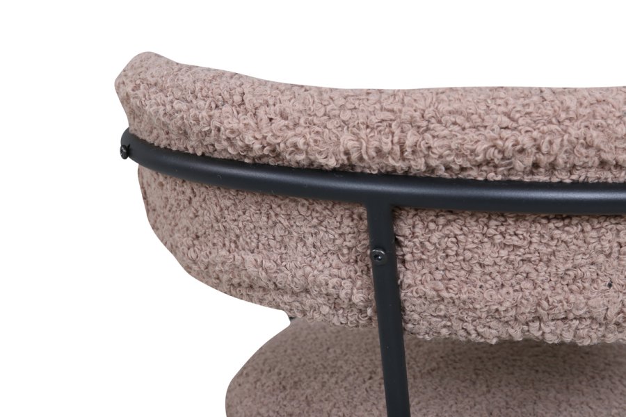 VENTURE DESIGN Duffy lenestol - brun teddystoff polyester og sort stl