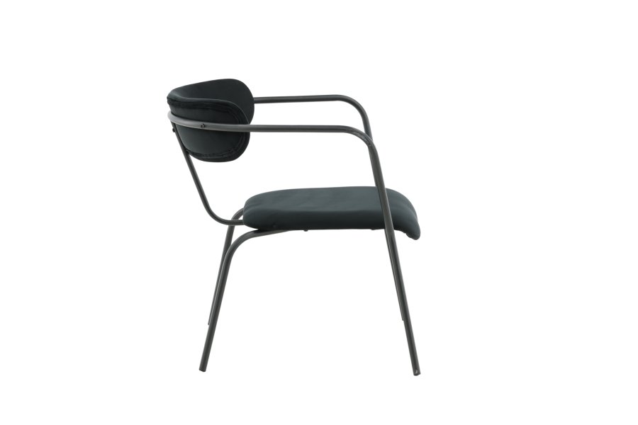 VENTURE DESIGN Duffy lenestol - svart flyel og sort stl