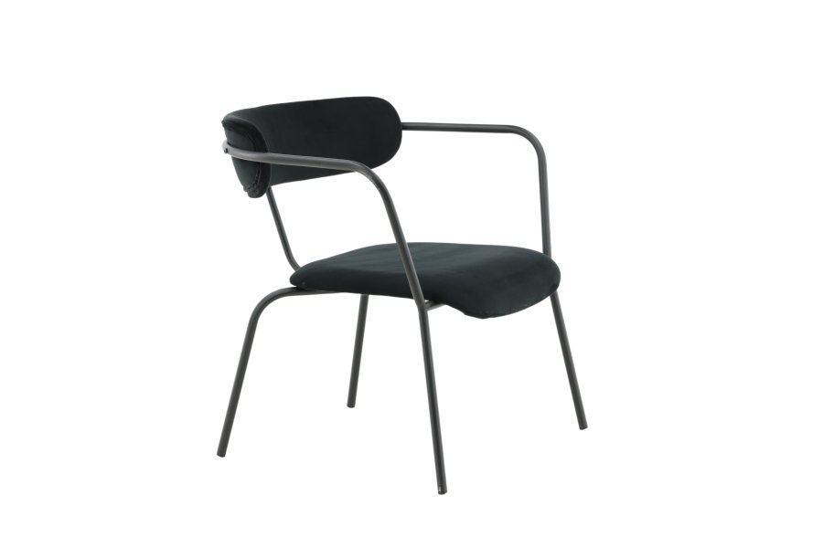 VENTURE DESIGN Duffy lenestol - svart flyel og sort stl