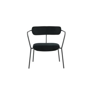 VENTURE DESIGN Duffy ftölj - svart sammet och svart stl