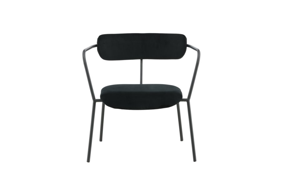 VENTURE DESIGN Duffy lenestol - svart flyel og sort stl