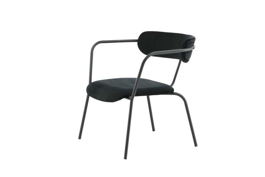 VENTURE DESIGN Duffy lenestol - svart flyel og sort stl