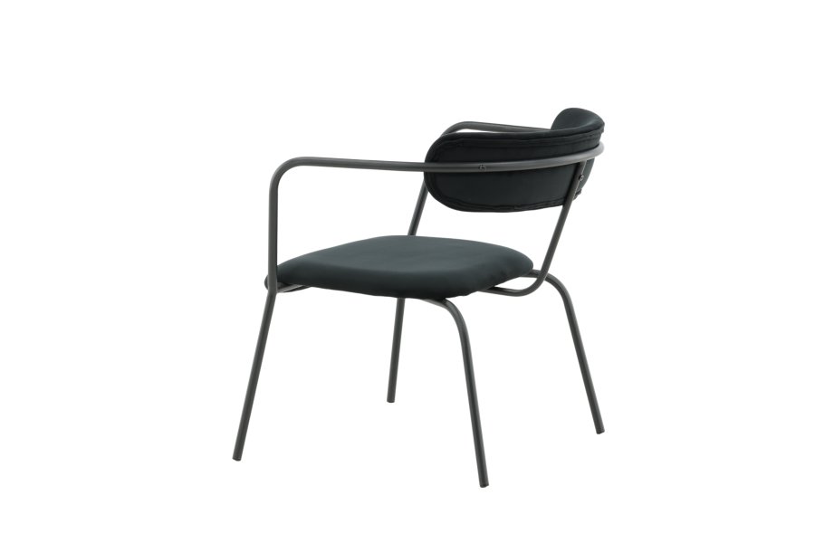 VENTURE DESIGN Duffy lenestol - svart flyel og sort stl
