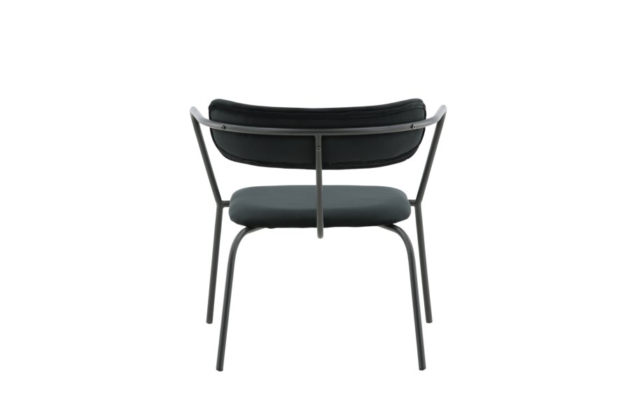 VENTURE DESIGN Duffy lenestol - svart flyel og sort stl