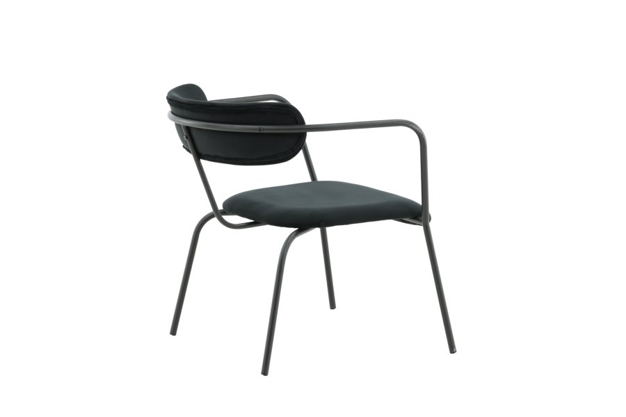 VENTURE DESIGN Duffy lenestol - svart flyel og sort stl