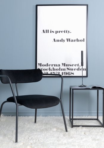 VENTURE DESIGN Duffy lenestol - svart flyel og sort stl