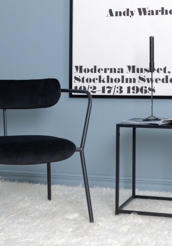 VENTURE DESIGN Duffy lenestol - svart flyel og sort stl