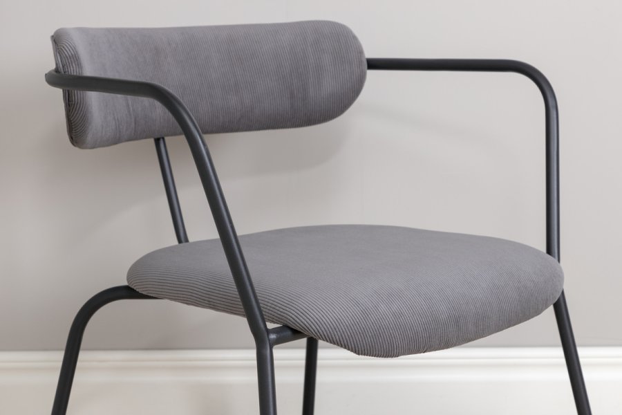 VENTURE DESIGN Duffy lenestol - gr flyel og sort stl