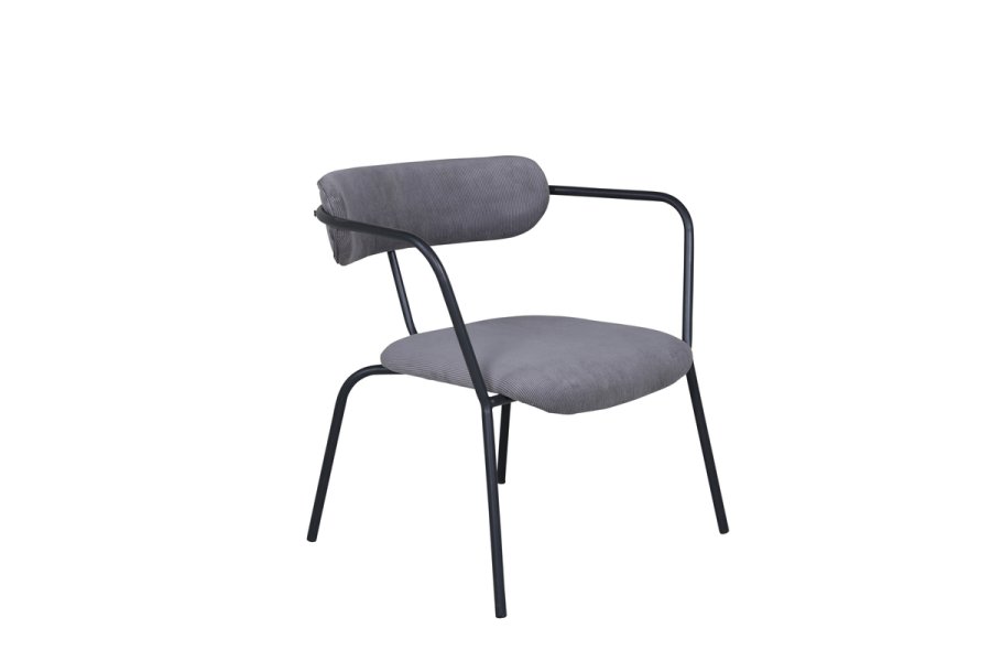 VENTURE DESIGN Duffy lenestol - gr flyel og sort stl