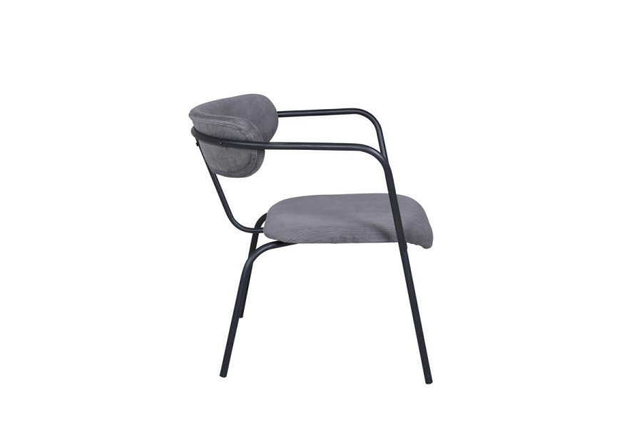 VENTURE DESIGN Duffy lenestol - gr flyel og sort stl