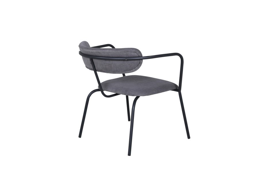 VENTURE DESIGN Duffy lenestol - gr flyel og sort stl