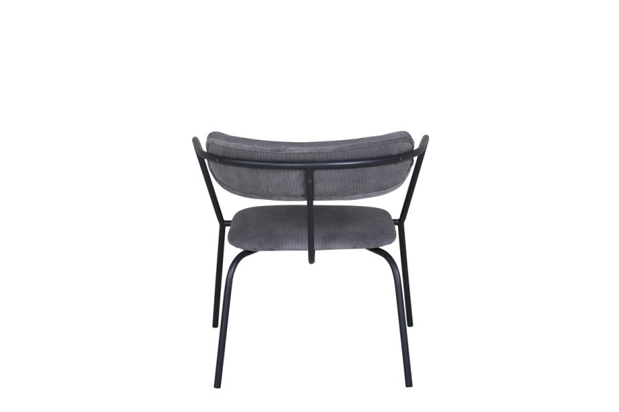 VENTURE DESIGN Duffy lenestol - gr flyel og sort stl