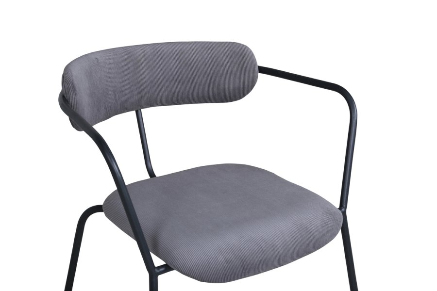 VENTURE DESIGN Duffy lenestol - gr flyel og sort stl