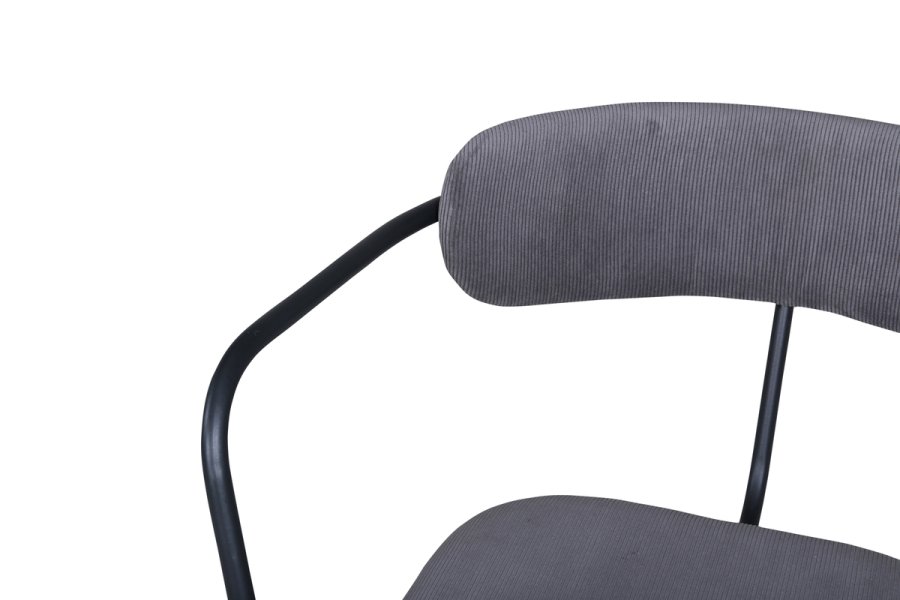 VENTURE DESIGN Duffy lenestol - gr flyel og sort stl