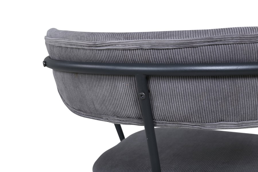 VENTURE DESIGN Duffy lenestol - gr flyel og sort stl