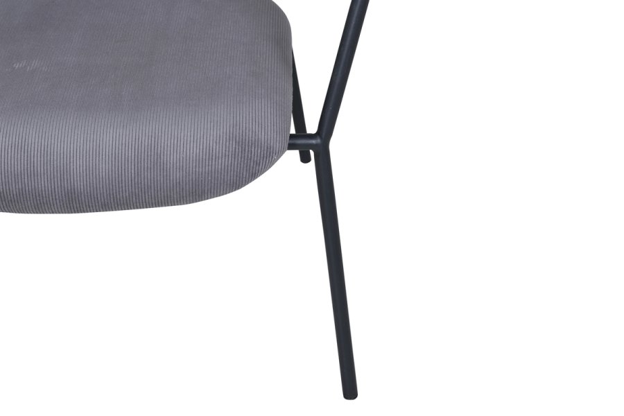 VENTURE DESIGN Duffy lenestol - gr flyel og sort stl