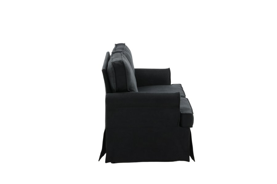 VENTURE DESIGN Anton 2-seters sofa - sort polyester og sort stl