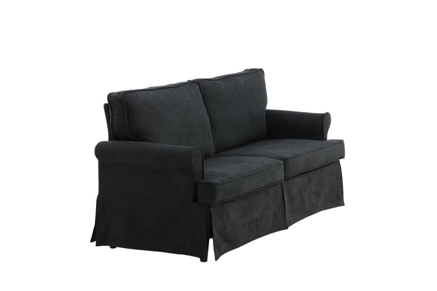 VENTURE DESIGN Anton 2-seters sofa - sort polyester og sort stl