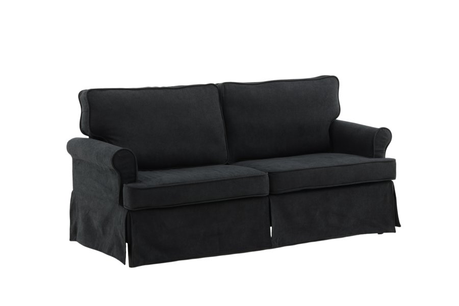 VENTURE DESIGN Anton 2-seters sofa - sort polyester og sort stl