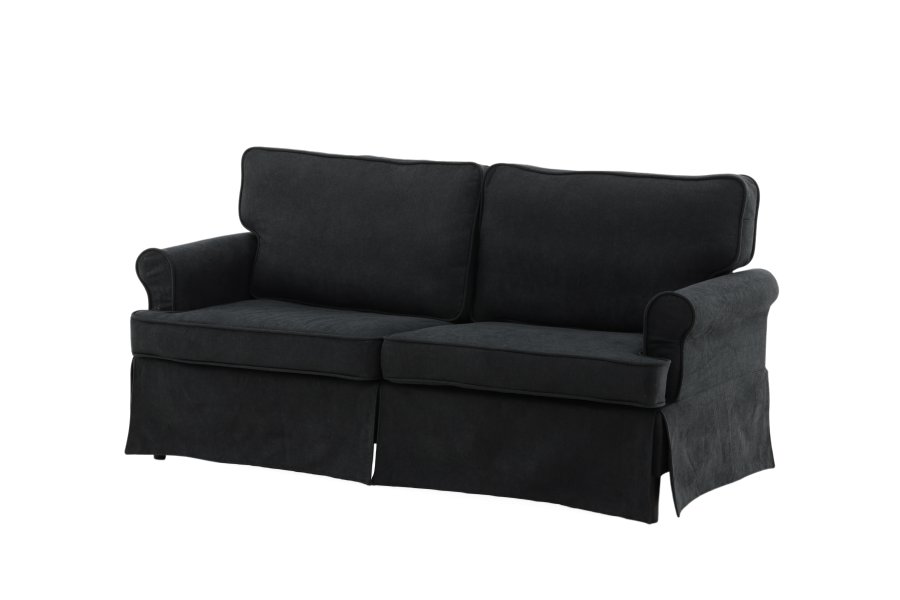 VENTURE DESIGN Anton 2-seters sofa - sort polyester og sort stl
