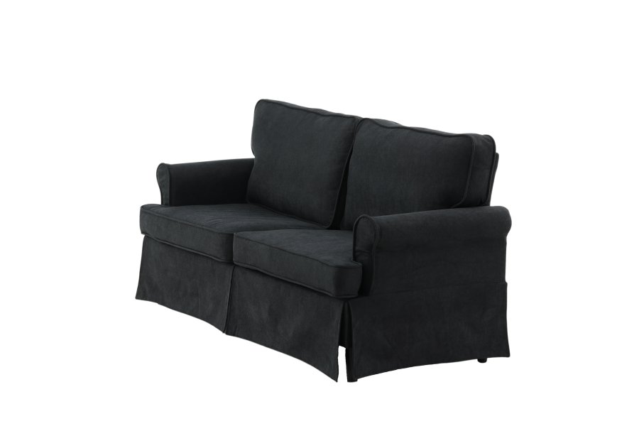 VENTURE DESIGN Anton 2-seters sofa - sort polyester og sort stl