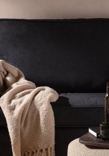 VENTURE DESIGN Anton 2-seters sofa - sort polyester og sort stl