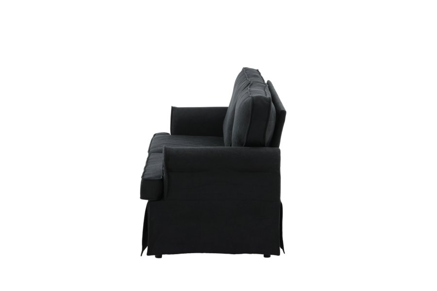 VENTURE DESIGN Anton 2-seters sofa - sort polyester og sort stl