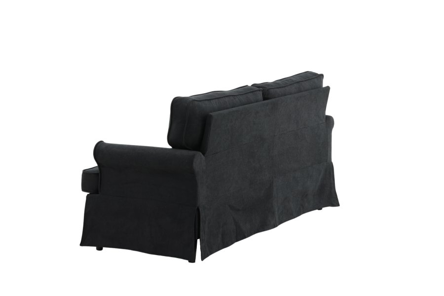 VENTURE DESIGN Anton 2-seters sofa - sort polyester og sort stl