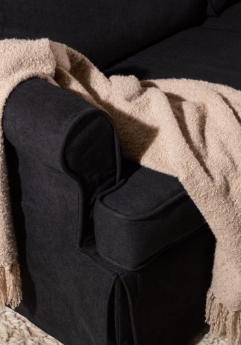 VENTURE DESIGN Anton 2-seters sofa - sort polyester og sort stl