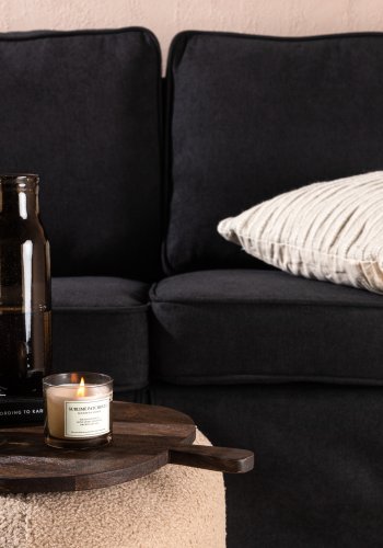 VENTURE DESIGN Anton 2-seters sofa - sort polyester og sort stl