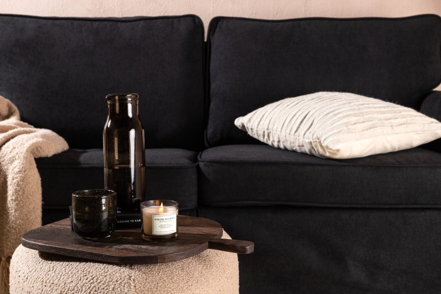 VENTURE DESIGN Anton 2-seters sofa - sort polyester og sort stl