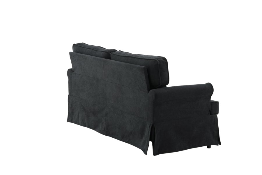 VENTURE DESIGN Anton 2-seters sofa - sort polyester og sort stl