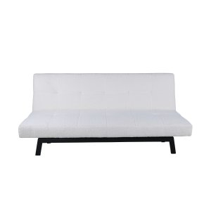 VENTURE DESIGN Bodil sovesofa - hvid bamsestof og sort stl (180x106)