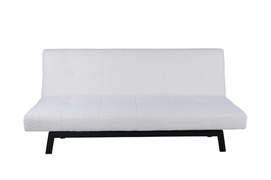 VENTURE DESIGN Bodil sovesofa - hvit teddystoff og sort stl (180x106)