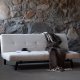 VENTURE DESIGN Bodil sovesofa - hvit teddystoff og sort stl (180x106)
